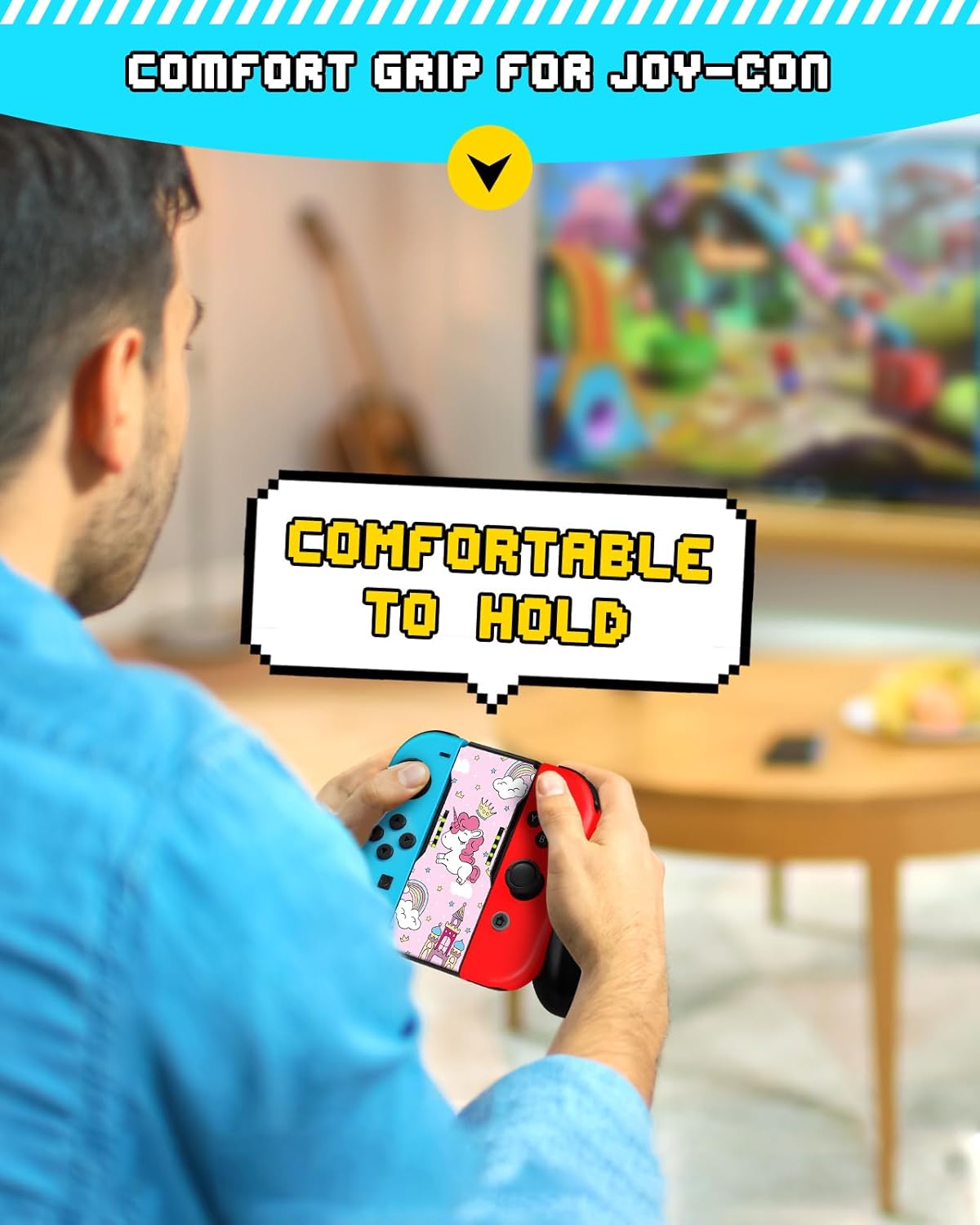 Lotadilo Joy-Con Grip for Nintendo Switch/Switch Oled - JoyCon Comfort Hand Grips Controller for Women Girls Teen Boys Cute Cartoon Design, Horse