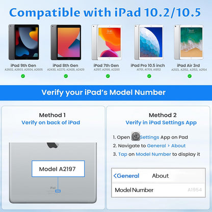 OYEEICE for iPad 9th Generation Case with Keyboard - Detachable Backlit Keyboard - Rotatable Cover with Pencil Holder for iPad 9th/8th/7th Gen, iPad Air 3rd Gen & iPad Pro 10.5" - Black