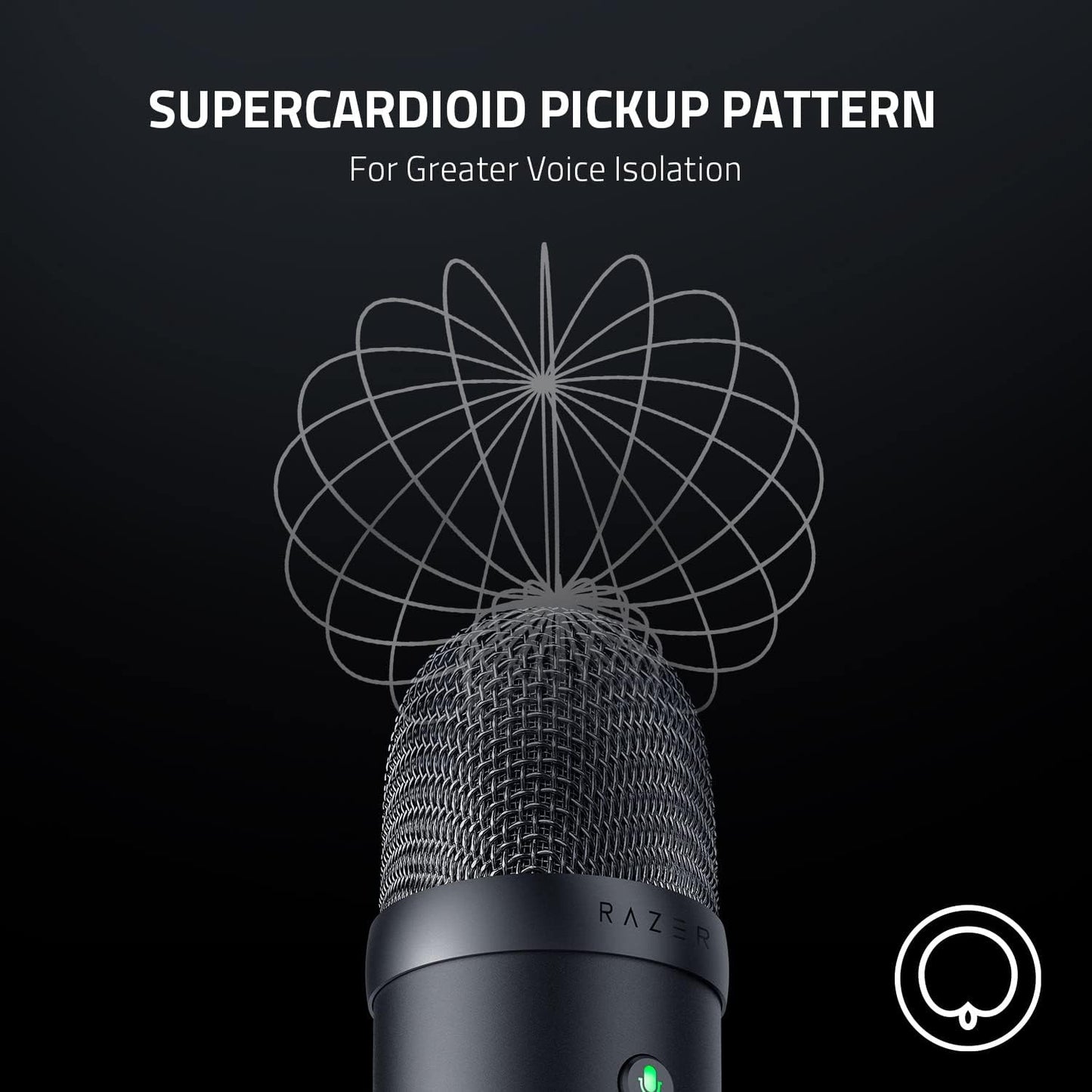 Razer Seiren V2 X USB Condenser Microphone for Streaming and Gaming on PC: Supercardioid Pickup Pattern - Integrated Digital Limiter - Mic Monitoring and Gain Control - Built-in Shock Absorber