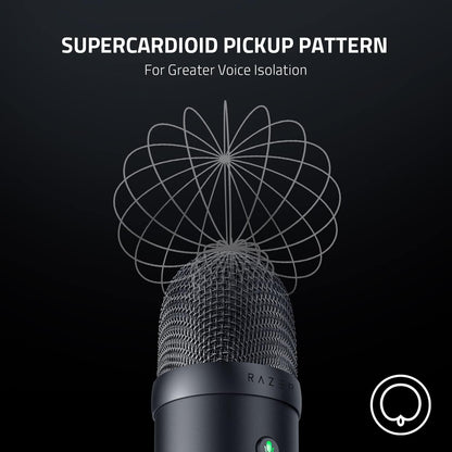 Razer Seiren V2 X USB Condenser Microphone for Streaming and Gaming on PC: Supercardioid Pickup Pattern - Integrated Digital Limiter - Mic Monitoring and Gain Control - Built-in Shock Absorber