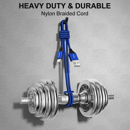 etguuds 6ft USB A to USB C Cable 3A Fast Charging, 2-Pack USB A to USB Type C Charger Cord for iPhone 16 15 Pro/Pro Max/Plus, for Samsung Galaxy S24 S23 S22 S21 S20 S10 A55 A54 Flip Note, Moto, Blue