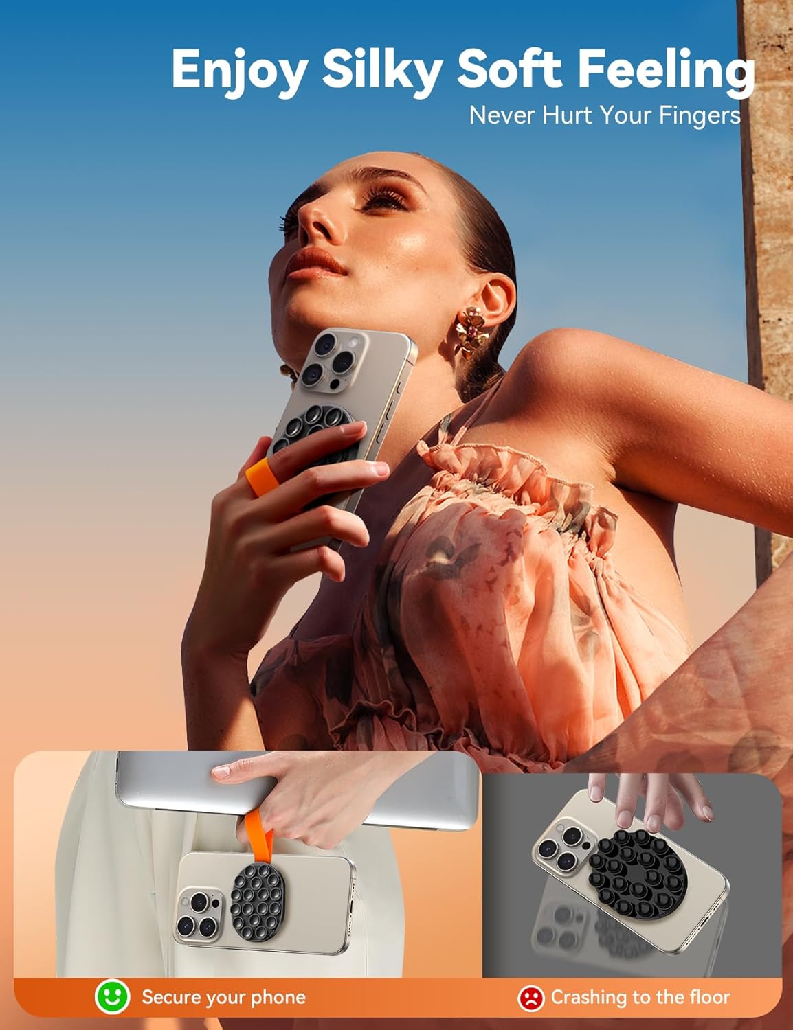 JOYROOM Magnetic Suction Cup Phone Mount, Silicone Suction Phone Case Holder, Magsafe Octo Cup Buddy Phone Grip Mount for Hands-Free Selfies/Call/Video/Meeting/Shower/Mirror for TikTok Creator