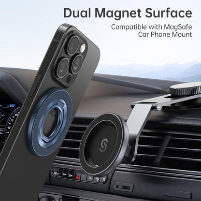Syncwire Magnetic Phone Ring Holder for MagSafe, Magnetic Cell Phone Grip Ring Stand Finger Kickstand with Two-Sided Magnets Compatible with iPhone 16 15 14 13 12 Pro Max