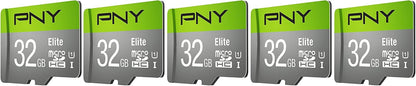 PNY 128GB & 32GB Elite Class 10 U1 microSDXC & microSDHC Card 2-Pack & 5-Pack Bundle