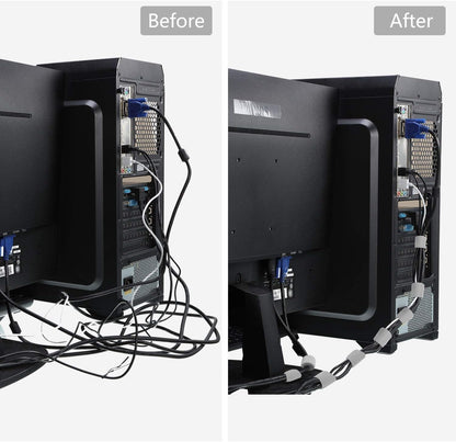 Reusable Fastening Tape Cable Ties 3/4 Inch Double Side Hook Roll (25 Yard, Grey)