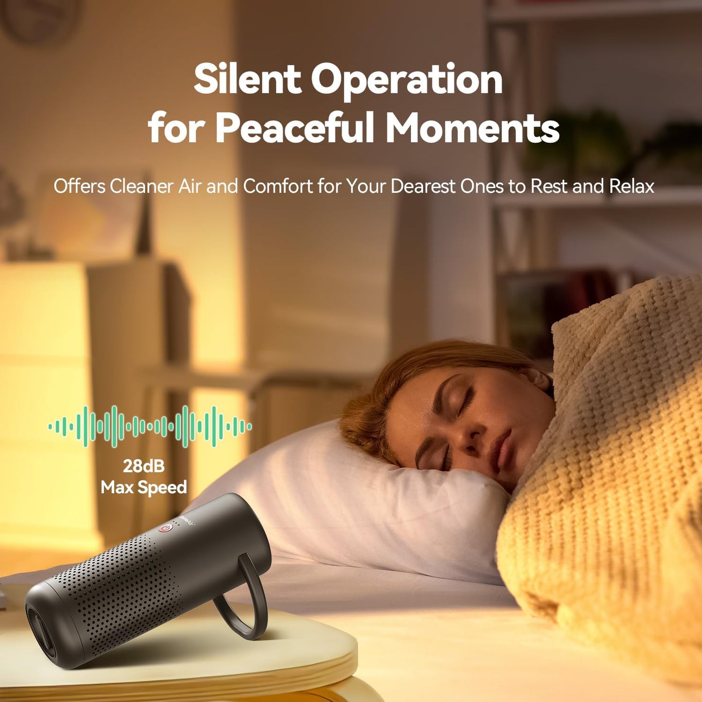 Cordless Portable Air Purifier for Car, Small Room, Office with True HEPA Filter, Travel Air Purifier for Smoke, 0dor & Dust with USB C, Aroma Chamber (Grey)