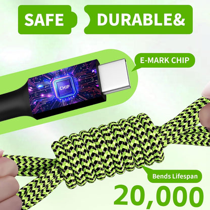 USB C Splitter Multi Charging Cable for Multiple Devices, Fast Charging 4 in 1 Charging Cord, 2Pack 5 FT USB C Phone Charger Cable with 4 Type-C Ports for iPhone 16 15 Pro Samsung S24 S23