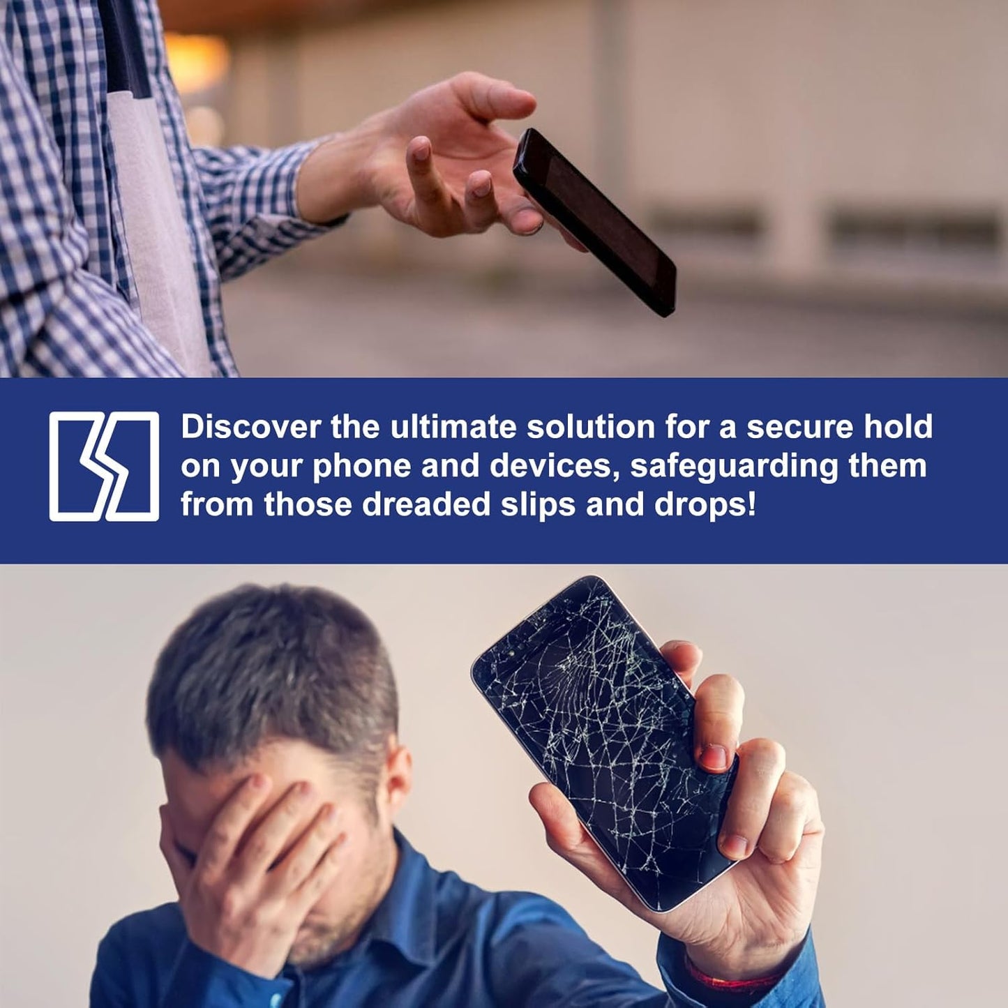 4Pack Phone Grip Tape, Finger Grip Stickers Decal Waterproof Pre-Cut Non Slip Kit Adhesive Traction for Cell Phone Cases, Handles, Tools (4Pack Black)