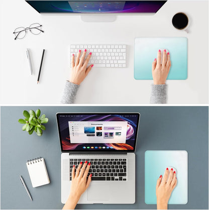 ITNRSIIET Mouse Pad Non-Slip Rubber Base Smooth Surface Stitched Edges Waterproof Durable Compatible with All Mice for Office & Gaming, Desk Accessory, 10.2x8.3x0.12 inch, Sky Gradient