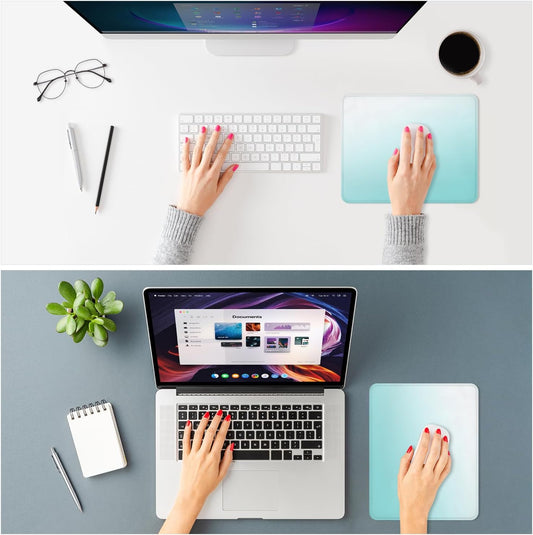 ITNRSIIET Mouse Pad Non-Slip Rubber Base Smooth Surface Stitched Edges Waterproof Durable Compatible with All Mice for Office & Gaming, Desk Accessory, 10.2x8.3x0.12 inch, Sky Gradient