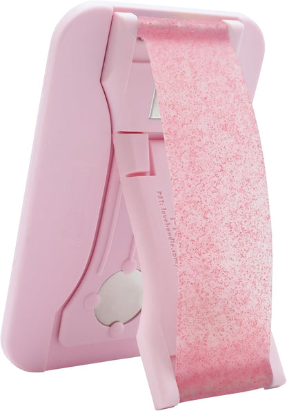 LoveHandle PRO MagSafe Compatible Magnetic Phone Grip w/Kickstand - Mount, Strap and Stand for Smartphone and Tablet - MagSafe Ring Included - Fits All Devices - Pink Diamond Glitter