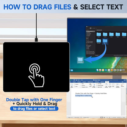 Wired Trackpad for Windows 10/11, High-Precision Multi-Touch Portable Trackpad Mouse with Multi-Gesture, Ultra Slim Aluminum USB Wired Touchpad Mouse, Compatible with PC Laptop Computer - Black