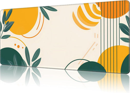 Mouse Pad Large Abstract Shapes and Lines Non-Slip Game Desk Mat with Stitched Edge Laptop Keyboard Desk Pad for Work Home Gaming (35.4 x 15.7 Inches)