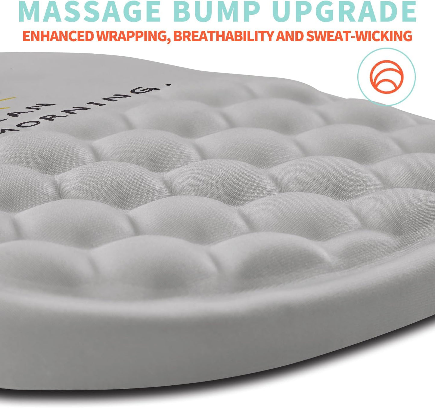 Ergonomic Mouse Pad Wrist Support with Memory Foam Massage Bulge, Carpal Tunnel Pain Relief Mousepad Wrist Rest for Mouse(12x8 inch, Good Morning)