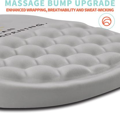 Ergonomic Mouse Pad Wrist Support with Memory Foam Massage Bulge, Carpal Tunnel Pain Relief Mousepad Wrist Rest for Mouse(12x8 inch, Good Morning)