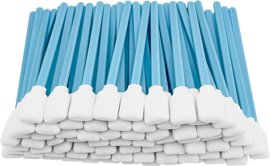 100 Pcs Professional Square Foam Cleaning Swabs – Dust-Free, Lint-Free Foam Swab Sticks for Printer Head Cleaning, Electronics, Car Detailing, Optical Equipment, and Precision Instruments