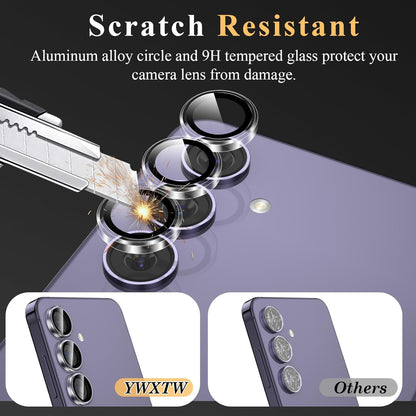 YWXTW Camera Lens Protector for Samsung Galaxy S24 Plus Accessories, 9H Tempered Glass Ultra HD Individual Ring Camera Cover Screen Protector for S24 Plus, Case Friendly (Clear)