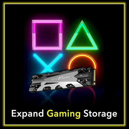 Addlink A95 4TB M.2 SSD Gaming PC Storage Expansion with Heatsink, up to 7200 MB/s, Internal Gaming SSD -2280 PCIe NVMe Gen4X4 3D TLC with Dram NAND SSD