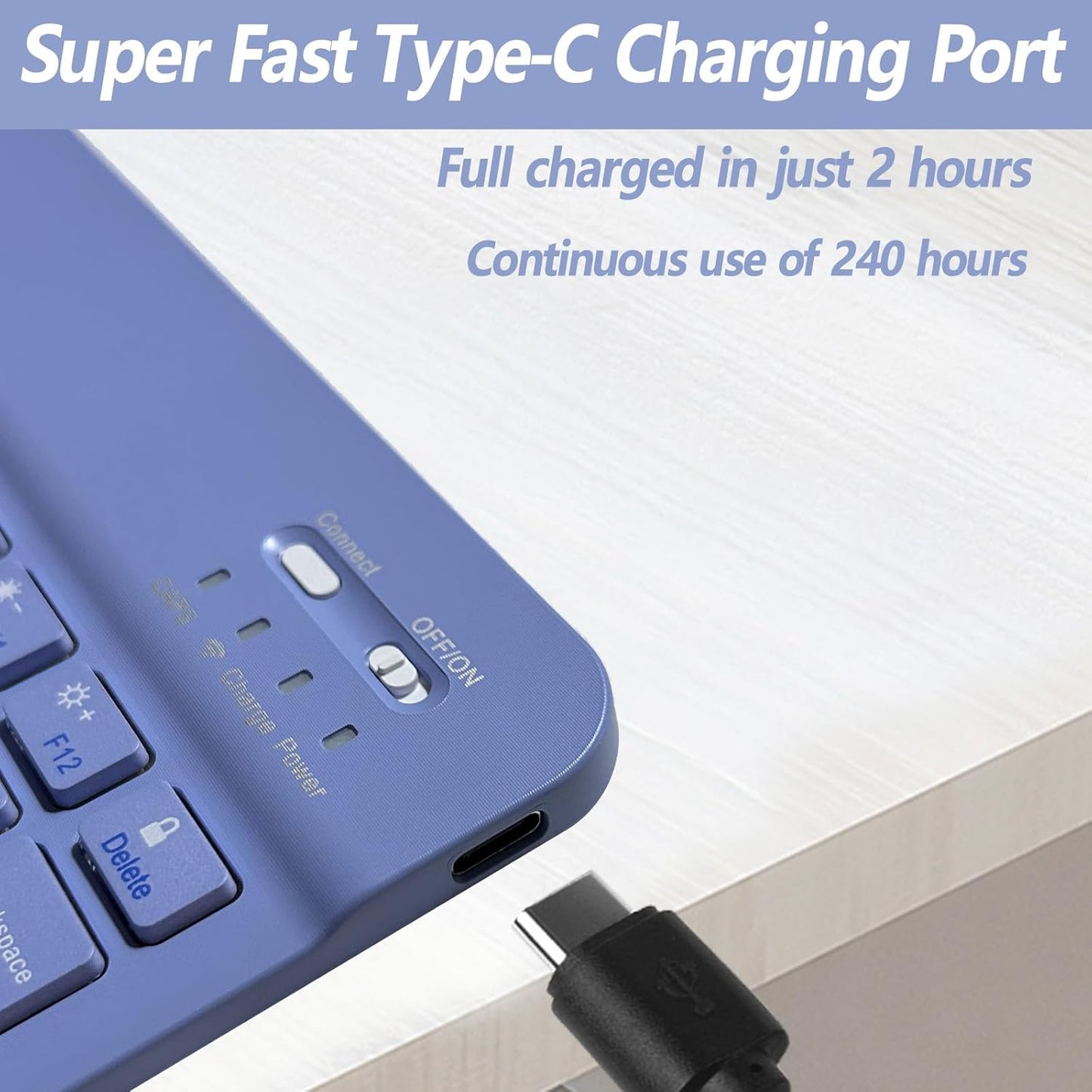 Keyboard Case for iPad 11th 10th Generation - iPad 10th Generation Case with Detachable Wireless Keyboard - Smart Folio Cover with Pencil Holder for 11-inch A16 2025 10.9-inch 2022, Purple