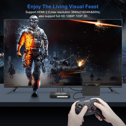 HDMI 2.0 Switch 5 Port 4K@60Hz Auto-Switching – 5 in 1 Out with Remote, HDR10, 3D, Ultra HD for PS5/Xbox/PC/Fire TV, Zero Delay