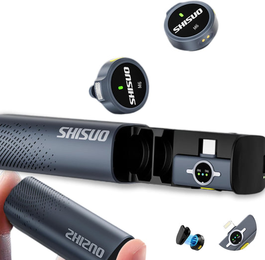 Pro Lavalier Microphone for Podcast Recording, Wireless Clip-On Mic with Pocket Charging Case, Compatible with iPhone Android PC MacBook for YouTube Vlogging Video