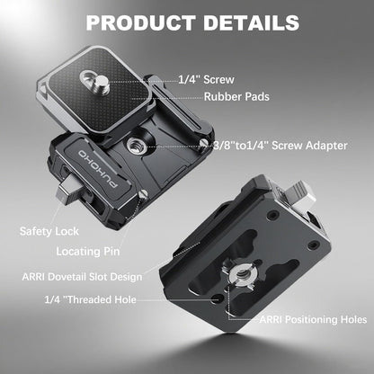 Camera Quick Release Plate Kit,w 1/4" to 3/8" Screw Thread,Quick Release System QR Plate Camera Tripod Mount Adapter for Canon/Sony/Nikon Cameras/Zhiyun/Feiyu/DJI