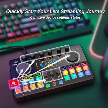 Podcast Equipment Bundle for 2 with Dual XLR-3.5 Condenser Micophones with Mic Pop Filters Audio Equipment for Live Streaming/ Recording, Online Gaming for Phone/ Laptop/ PC Audio Interface M100