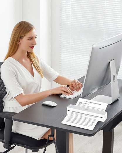 iDPRT Portable Thermal Printer, MT610 Pro Wireless for Travel, 300DPI Bluetooth Inkless Printer Support 8.5" X 11" US Letter& A4&A5 Thermal Paper for Home, Compatible with iOS, Android, Laptop, White