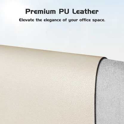 Aothia Leather Desk Pad Protector - Large Mouse Pad, Office Mat, Non-Slip PU Leather Blotter, Laptop Desk Pad, Waterproof Writing Pad for Office and Home (Beige, 38" x 13.7")