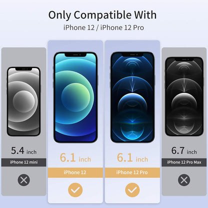 UNBREAKcable Shatterproof Tempered Glass Screen Protector for iPhone 12/12 Pro [2-Pack] [99.99% HD Clear] [Easy Installation Frame] [9H Hardness] [Full Coverage] [Bubble Free] for Apple 6.1''