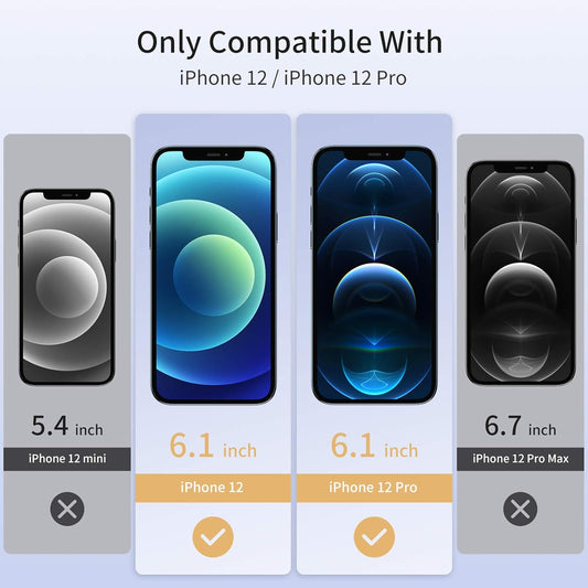 UNBREAKcable Shatterproof Tempered Glass Screen Protector for iPhone 12/12 Pro [3-Pack] [Easy Installation Frame] [9H Hardness] [99.99% HD Clear] [Bubble Free] for Apple 6.1''