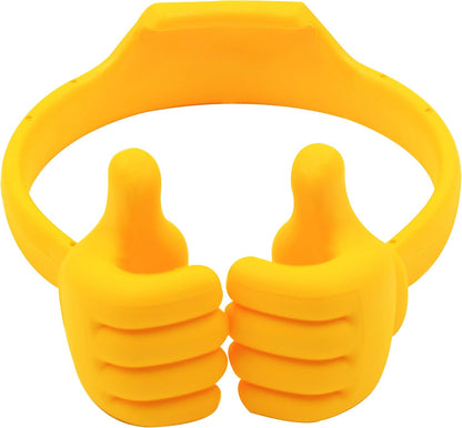 Honsky Thumbs-up Cell Phone Stand Holder, Tablet Stand Cradle for Desk Desktop Smartphone Cellphone Mobile Phone Tablets – Universal Adjustable Flexible,Yellow