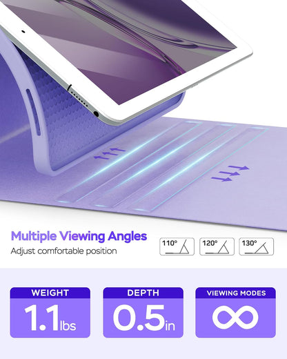 Keyboard Case for iPad 9th 8th 7th Generation 10.2" - 7 Colors Backlit Detachable Folio Keyboard Cover with Pencil Holder for iPad Pro 10.5" / iPad Air 3rd Gen (Purple)