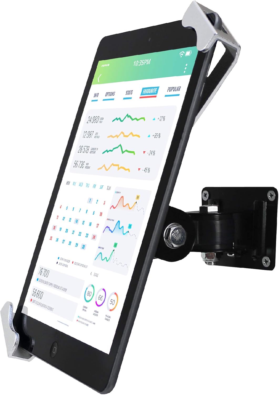 Tablet Wall Mount Holder with Anti Theft Lock,Rotate Design,Multi Angle,Bracket for Most 8 to 10.4 Inch,and for iPad 7.9" 8.3" 9.7" 10.2" 10.5" 10.9"& 11",Galaxy tab,& More,(Silver)