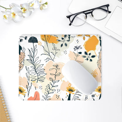 ITNRSIIET Mouse Pad with Stitched Edge Premium Textured Smooth Precise Operation Waterproof Washable Non-Slip Rubber Base Desktop Protection Mat, 10.2×8.3×0.12 inches, Beautiful Flowers