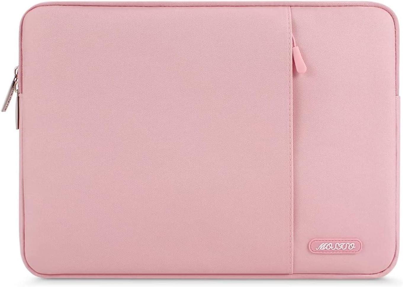 MOSISO Laptop Case 16 inch, 15-15.6 inch Laptop Sleeve Compatible with MacBook Pro 16 M4 M3 M2 M1, HP Acer Dell Lenovo ASUS Notebook, Polyester Vertical Computer Sleeve Bag with Pocket, Pink