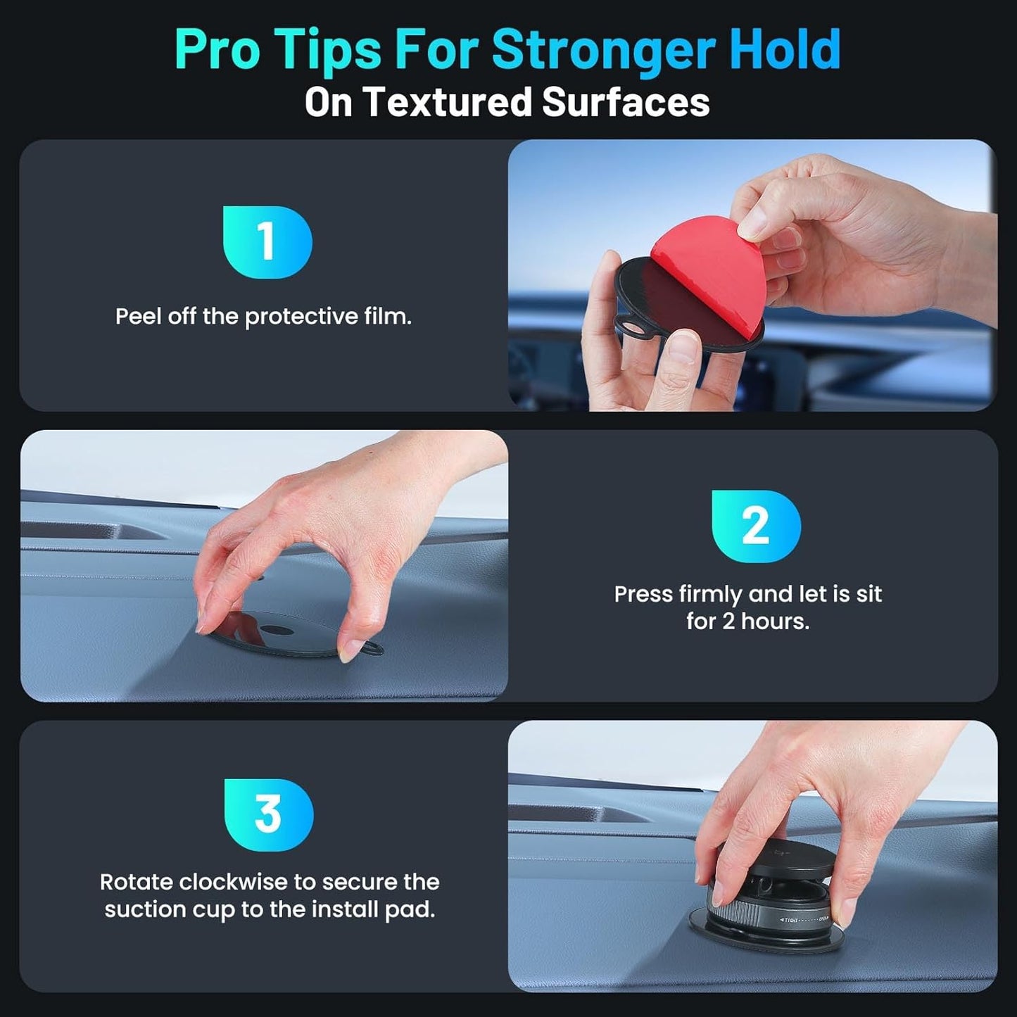 Magnetic Phone Holder for Car, Suction Cup Phone Mount, Foldable Vacuum Magnetic Phone Holder with Adjustable Swivel Lock, 360°Adjustable Phones Stand for All Smartphones,Cars, Trucks,Home,Gym