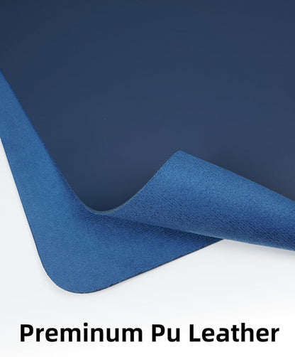 AFIING Leather Desk Pad Protector, Mouse Pad, Office Desk Mat, Non-Slip PU Leather Desk Blotter, Large Desk Mat, Waterproof Keyboard Mat for Office/Home/Decor (Midnight Blue, 48" x 17")