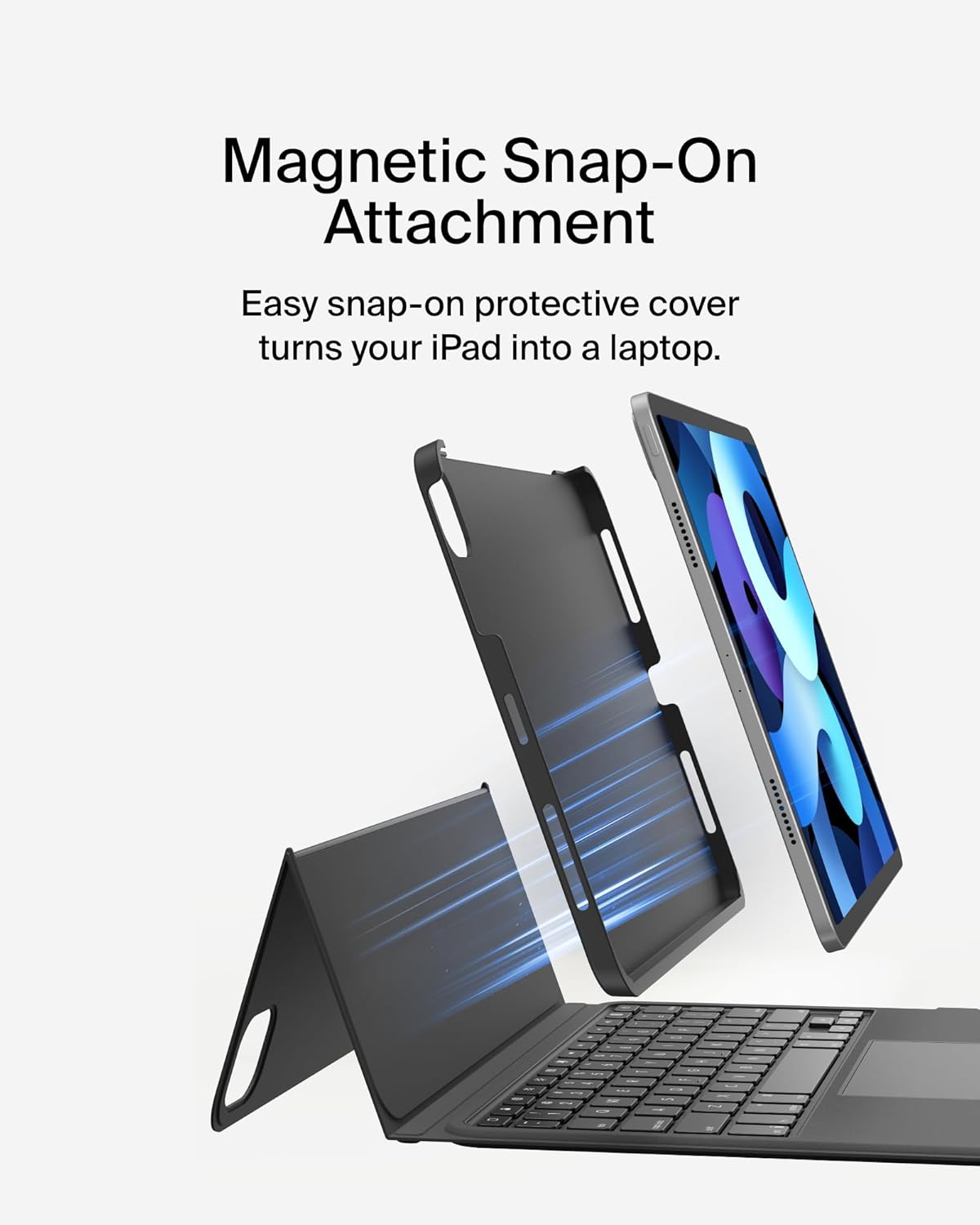 Belkin Everyday Keyboard Case w/Cradle, Backlit Bluetooth Keyboard, Multi-Gesture Controls, Magnetic Apple Pencil Storage Compatibility, & Multimedia Keys for iPad Air 10.9" & iPad Pro 11" - Black