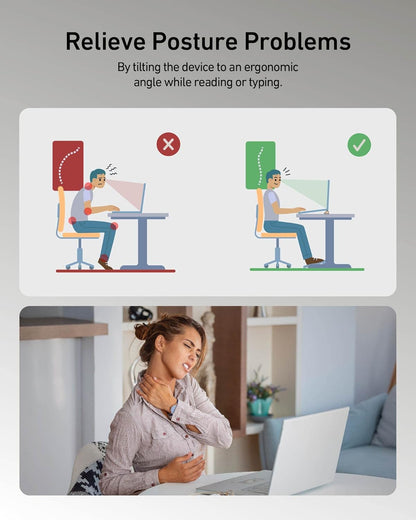 3 in 1 Silicone Laptop Stand, Keyboard Riser for Ergonomic Typing/Reading, Portable Laptop Cooling Stand, for Home Office School and Travel, Oval Base, Bright Beige