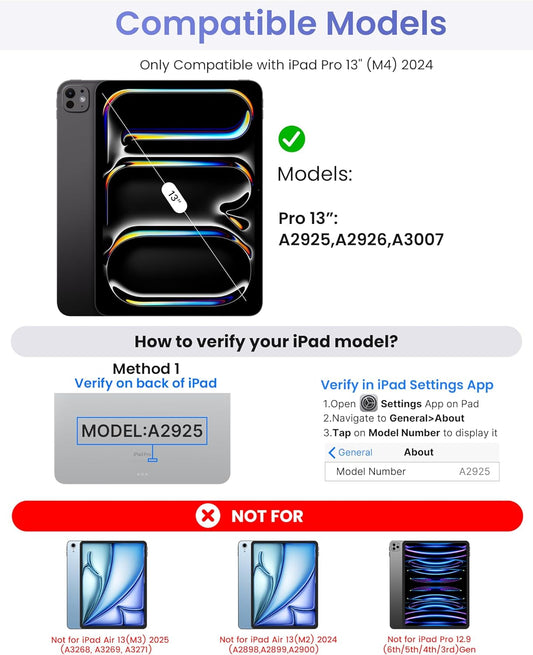 typecase Keyboard Case for 2024 iPad Pro 13-inch (M4), White Keyboard with White Carbon Fiber Protective Case,Portrait & Typing Modes,Built-in Trackpad,11-Color Backlight,Magnetic Stand,Pencil Holder