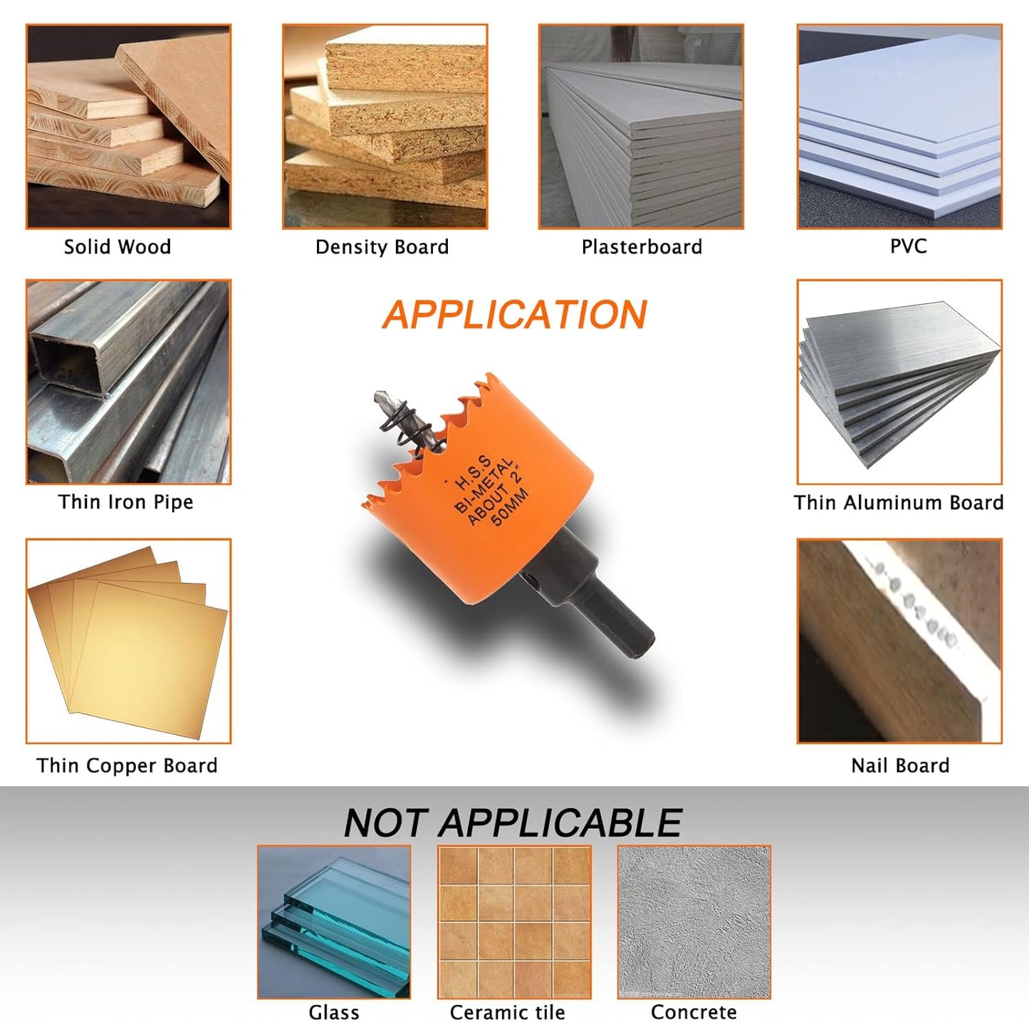 Desk Grommet 2 inch with Hole Saw, Desk Cord Hole Cover Grommet for Cables, 8 PCS, Black