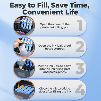 522 Ink Refill Bottles ET-2800 ET-4800 ET-2400 ET-2803 Replacement for Eco Tank 522 Ink Bottles Use for Eco Tank ET-2400 ET-2720 ET-2800 ET-2803 ET-2840 ET-4800 ET-4810 ET 2400 ET 2800 ET 4800 Printer