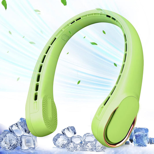 Portable Neck Fan, Bladeless Neck Fan, USB Rechargeable Personal Fan, 4000 mAh Battery Operated Wearable Fan, 3 Speeds Adjustable,Faster Cooling, Ultra Quiet, Suitable for Home, Office, Sports