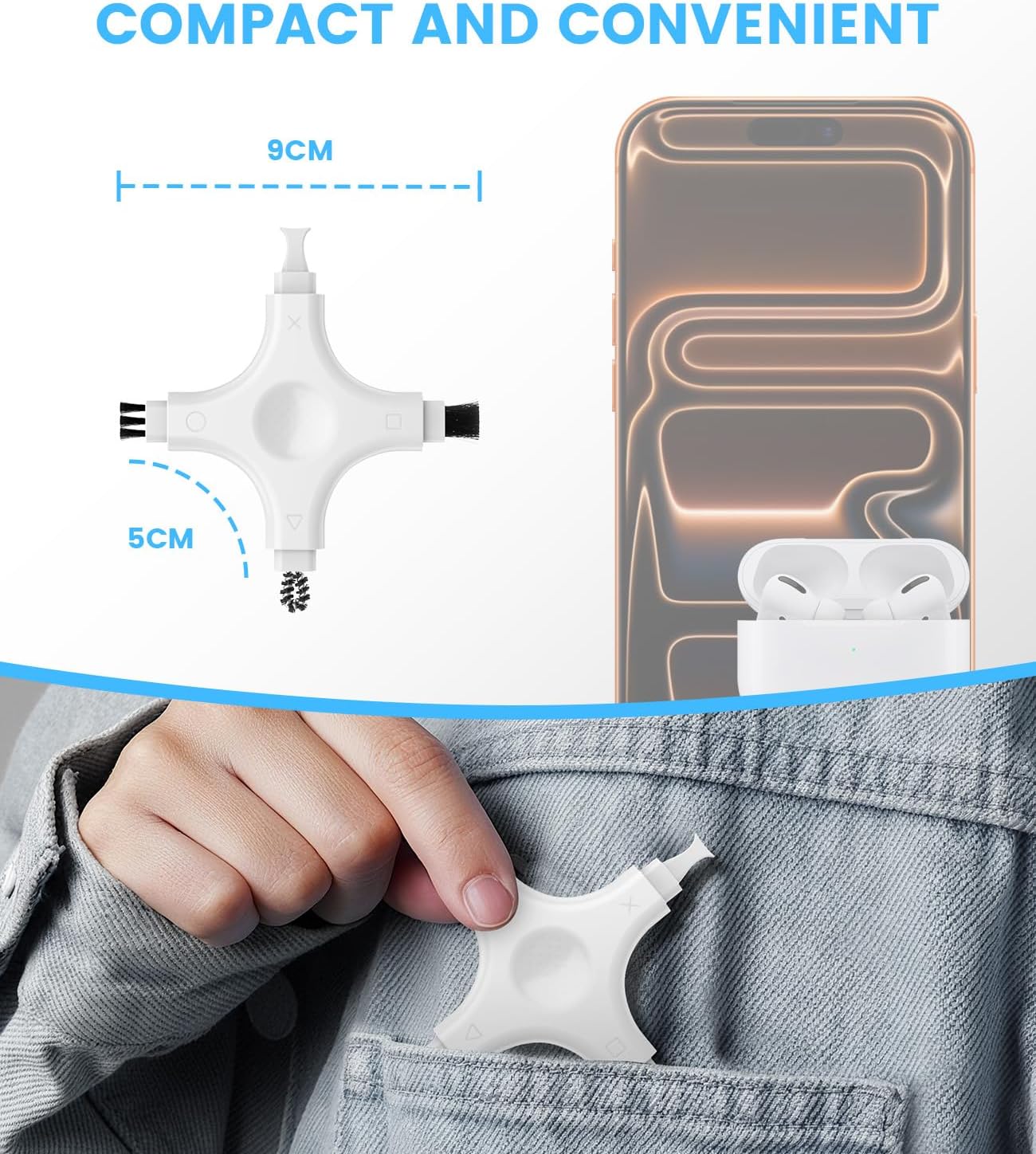 CODOGOY iPhone Cleaning Kit Port Cleaner Repair & Restore Tool Soft Brush Cleaning Tool Fit for All Devices