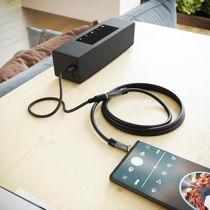 KabelDirekt – Headset Extension Cable – 15ft – Headphone Extension Cord with Break-Proof Metal Plug for Gaming Headsets & Headphones with Microphone, TRRS, 4-Pole, 3.5mm Male to Female