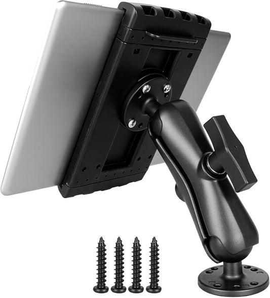 Heavy Duty Tablet Mount for Truck, Aluminum Drill Base Tablet Holder, Compatible with 7.5''-10.2'' Tablets/iPad, Industrial iPad Holder for Wall, Truck, Warehouse,Dashboard,Boat