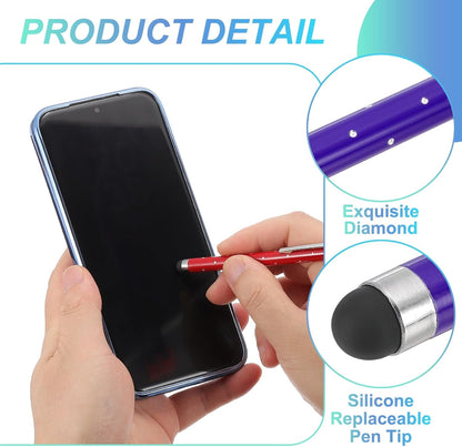 PATIKIL Stylus Pens for Touch Screens, 6 Pcs High Precision Universal Bling Stylus Crystal Metal Capacitive Pen for Touch Screen Devices Phone Tablets Laptop, Purple
