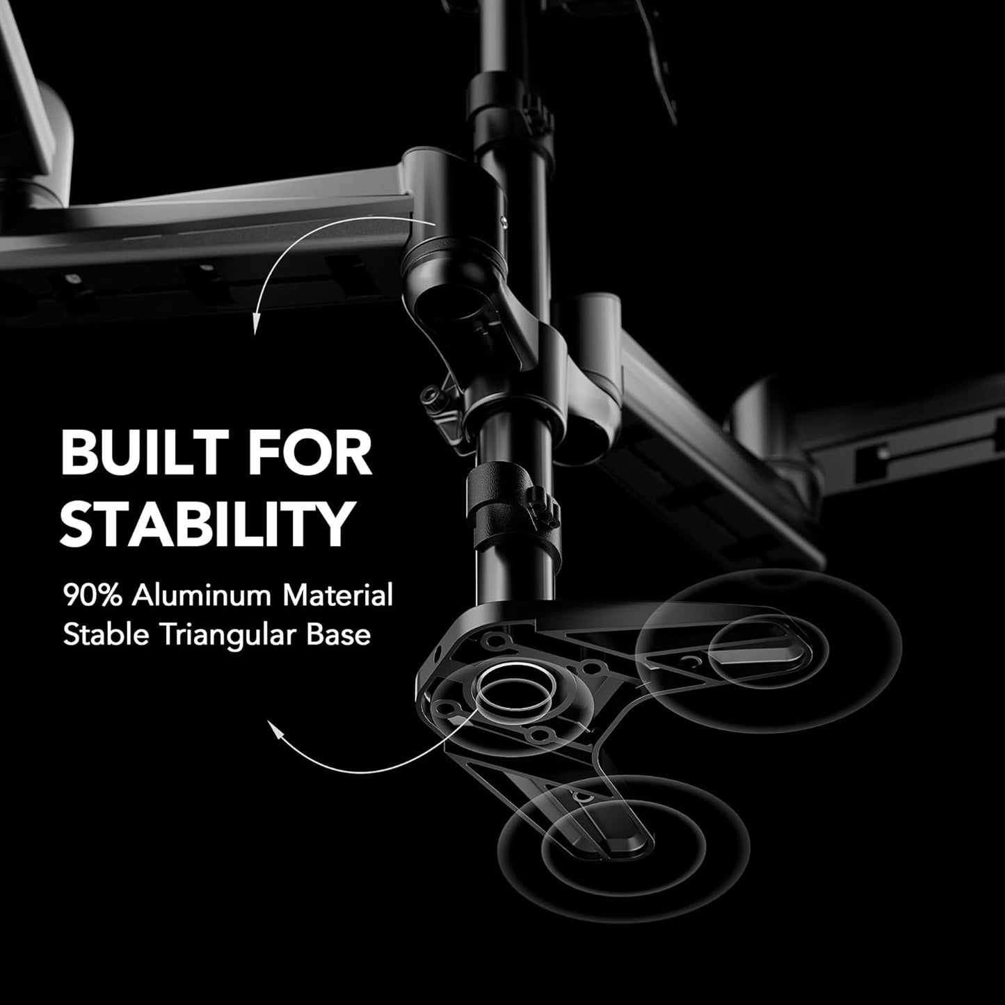 HUANUO Triple Monitor Mount for 17 to 32 inch Screens, Adjustment Triple Monitor Stand with Swivel, Tilt, Rotation, Clamp & Grommet Kit (Black)