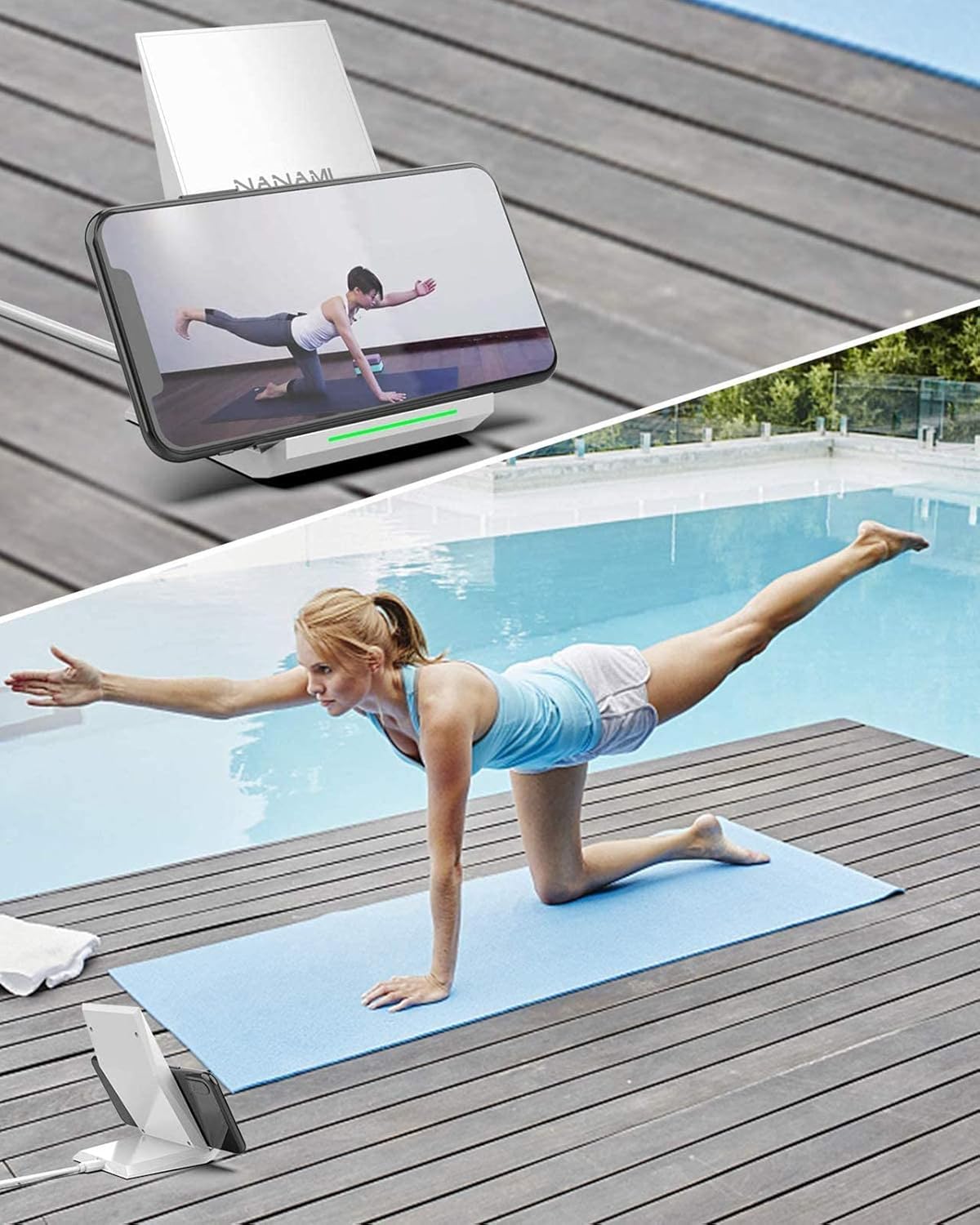 NANAMI Fast Wireless Charger, Qi Certified Charging Stand[with 20W PD Charger] 7.5W for iPhone 16/16 Plus/16 Pro/16 Pro Max/15/14/13/12,10W for Samsung Galaxy S25/S25+/S25 ultra/S24/S24 Ultra/S23/S22